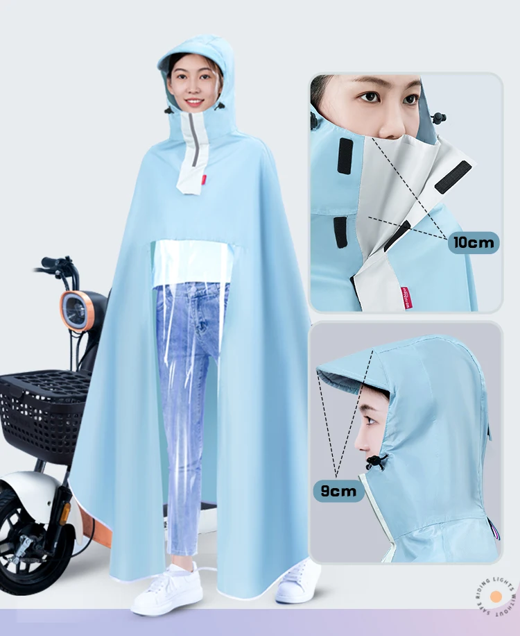 Electromobile Hooded raincoat Adult Hiking and Biking Poncho Reusable Cycling Motorcycle rain coat manufacture