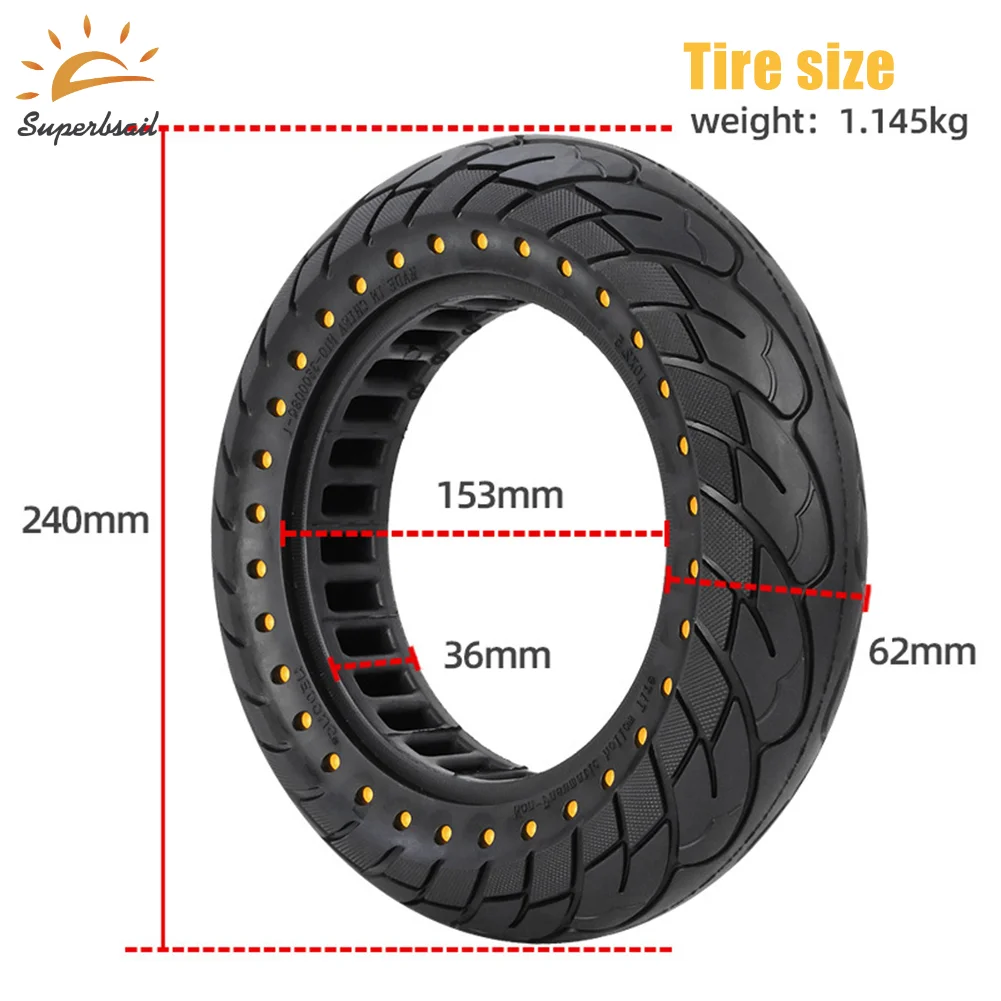 Superbsail 10 Inch 10x2.50 Honeycomb Solid Tire Escooter Balance Drive Thick Wear Resistant Tire For Electric Scooter Skateboard supplier