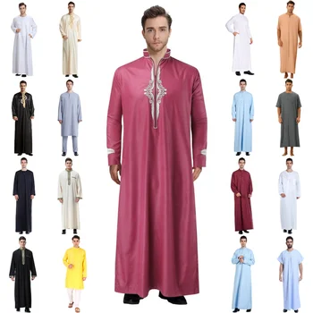 Wholesale New arrival men islamic clothing saudi arabian designs thobes muslim Arabic Robe Jubah