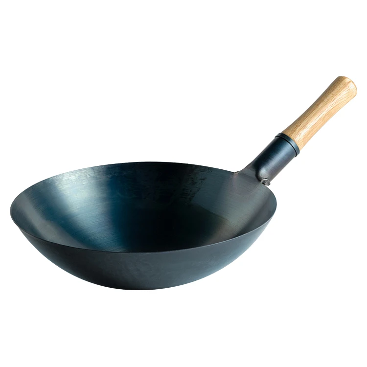 Chinese Manufacturers Non Stick Wok Pan Hammered Preseason Carbon Steel