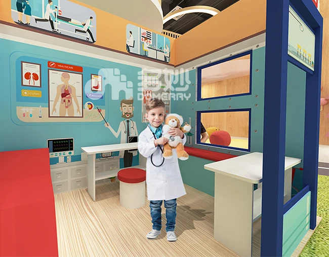 Ролевая игра врач полиция мира картонная деревянная мебель детский игровой домик для дома для продажи