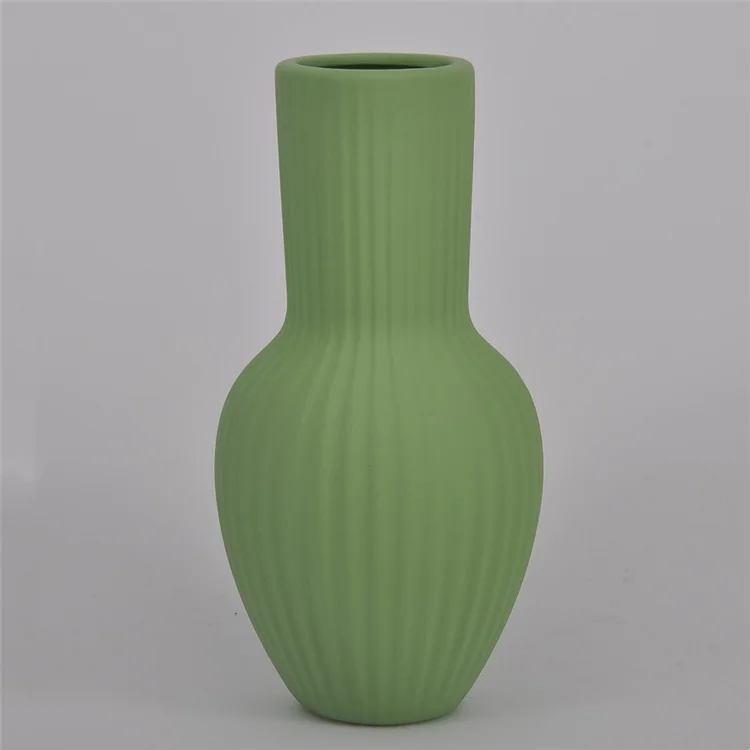 Moden Desktop Decoration Custom Striped Matte Living Room Nordic Vase Flower Vase Home Decor Ceramic Vase