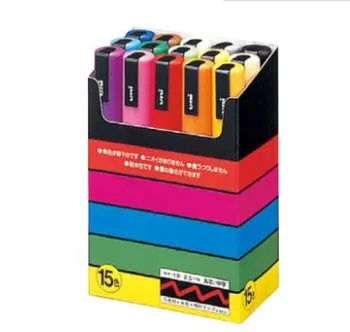 Uni Posca Paint Marker FULL RANGE Set , Mitsubishi ALL Natural & Dark ,  Gold & Silver Pen Medium Point 29 Color (PC-5M)