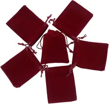 Package Mini Velvet Gift Bag with Drawstring,20PCS Burgundy Red Velvet Cloth Jewelry Pouches