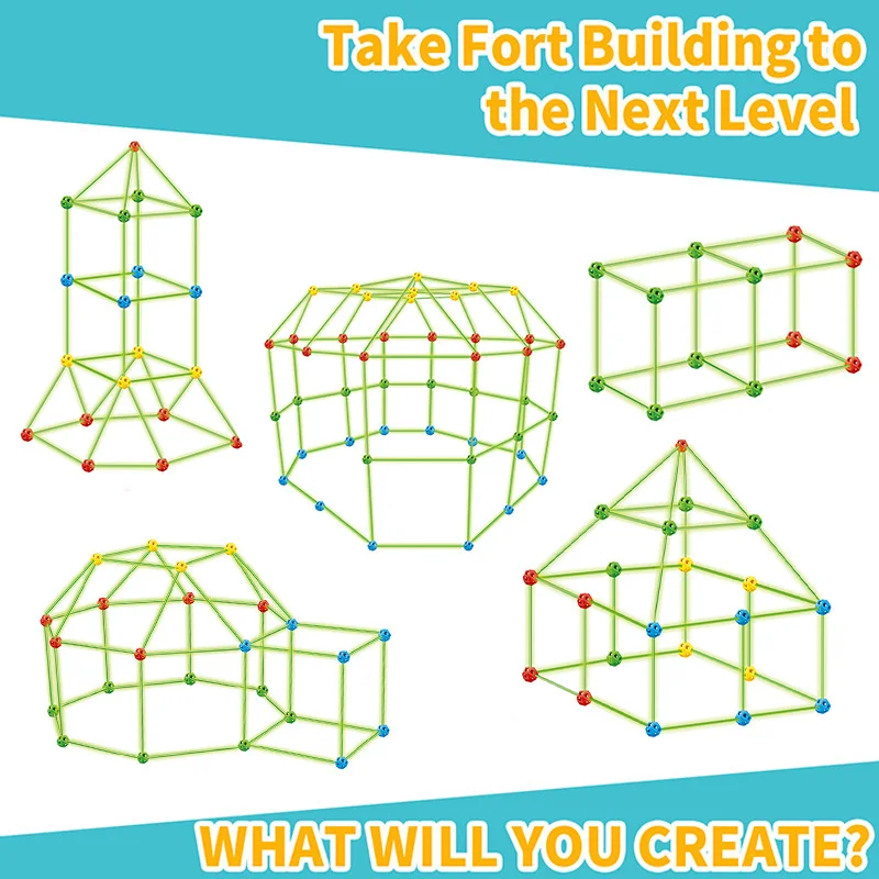Crianças fortes construindo kit Construção Fortaleza Criança Jogo Tendas  Fort Build Kid DIY 3D Assemble Tent Toy Gift for Kids