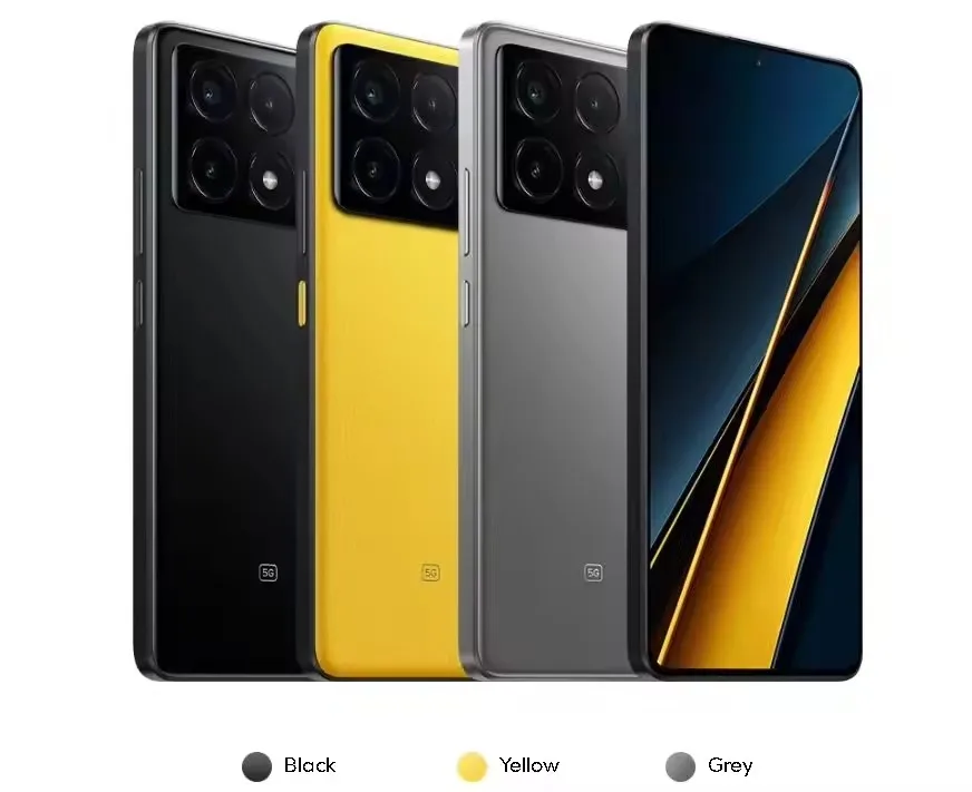 Mijia Poco X6 Pro Smart Dual Sim 5G 512GB 12GB RAM Gsm Moibie Phone Dimensity 8300 Ultra 64MP  Cellphone Grey/Yellow