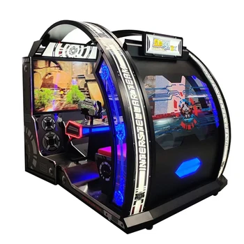 2021 latest shooting video arcade tank game--interstellar team with 60 huge inch 4D screen