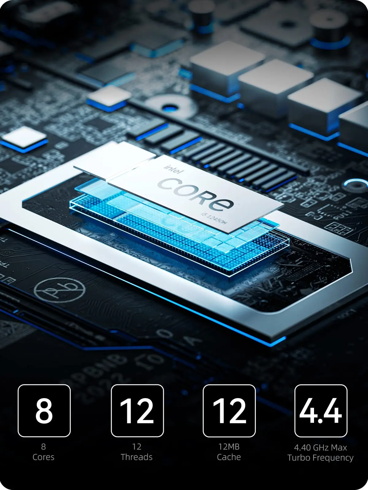 Mini PC Minis Forum NAB5, Intel Core i5 12450H 4.4 GHz, RAM 8GB DDR4, 512GB  SSD