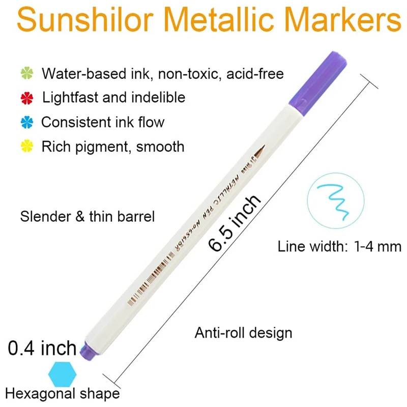 Металлические маркеры для 30 разных цветов