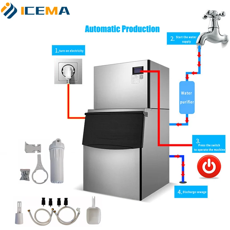 Icema 36kg1000kg Ice Making Machines Commercial Ice Cube Making