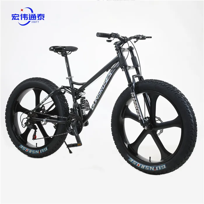 26'' Carbon Fat Bike for Men/ Full Suspension Mountain Fatbike Fatbike  26 Popular Snow Fat Tire Bicycle with Good Tire