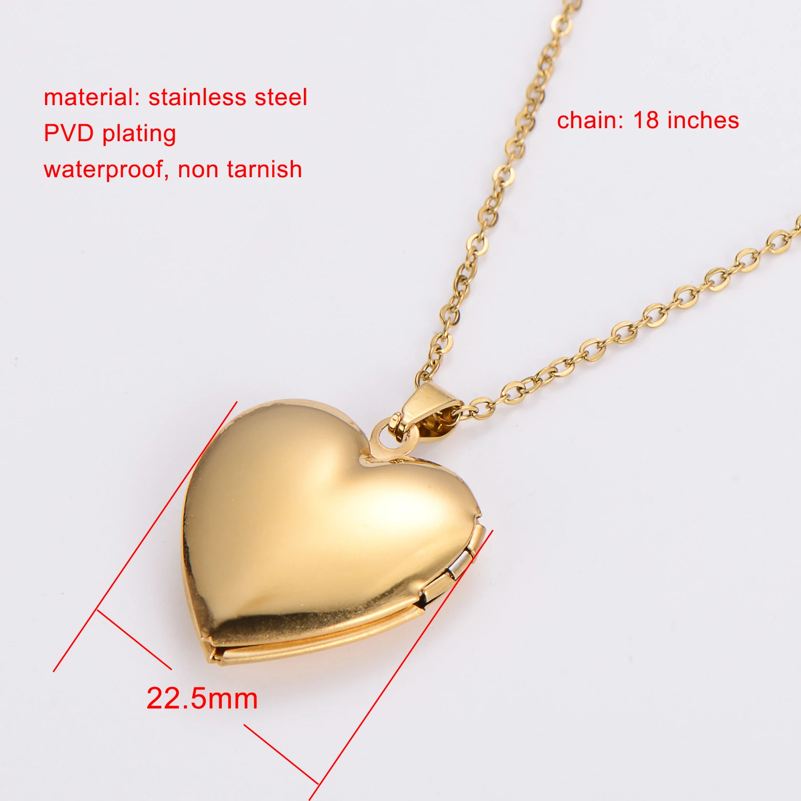 Sublimation Heart Locket Necklace