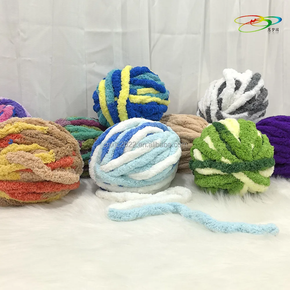 Factory Direct Hand-Knitted Blanket Chunky Chenille Yarn Super Thick Ice Thread Washable Polyester Material Fancy Pet Nests