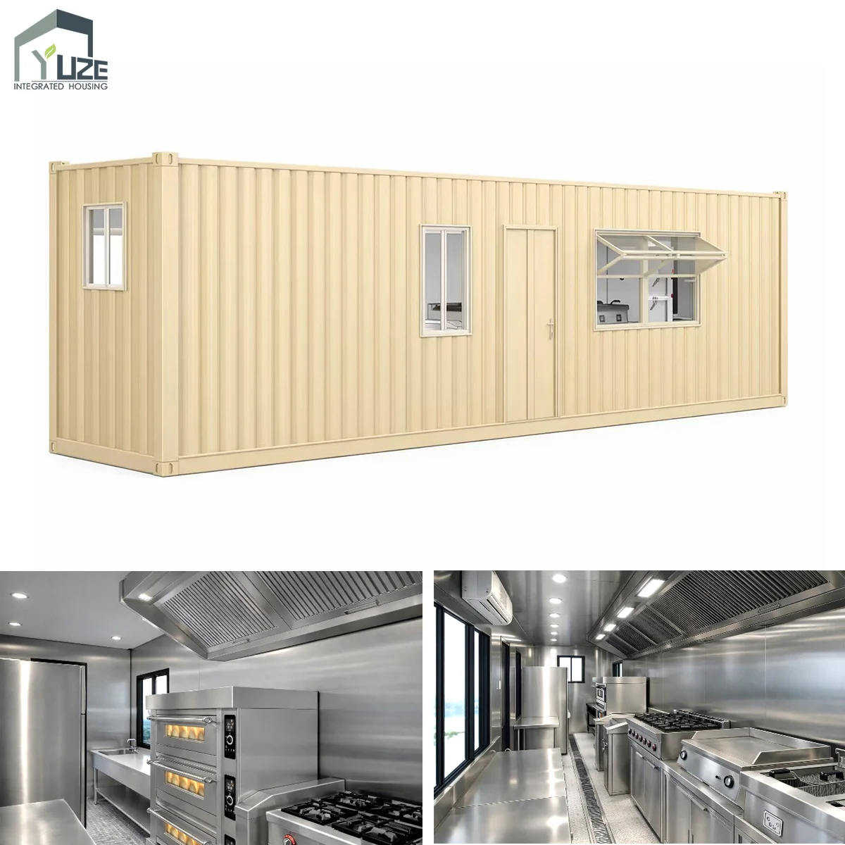 Custom Design Steel Structure Prefabricated 40ft Modular Mobile Commercial Container Kitchen Solution