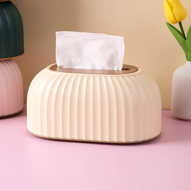 Luxury Plastic Napkin Holder Tissue Box with Bamboo Lid Custom Logo Stand Box Napkin Holder for Restaurant Bar Hotel