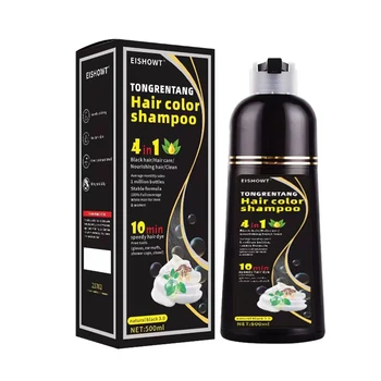 No Ppd And Ammonia Semi Permanent Hair Dye Black Hair Color Shampoo 3in1 With Hair Dye Professional Private Label Hello Bubble