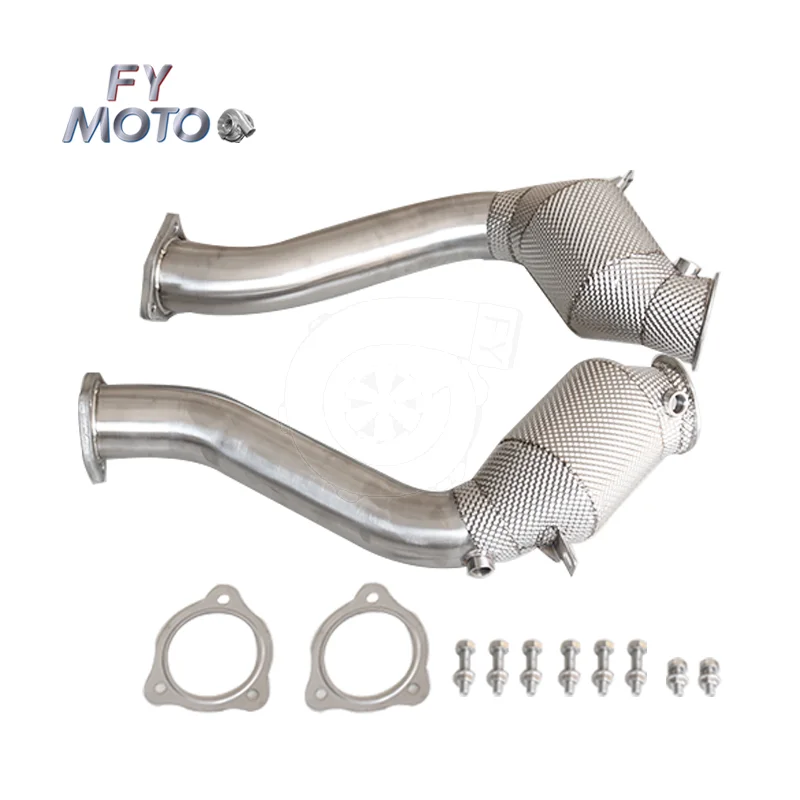 Porsche Cayenne 3.6T 14-18 Catted Heat Shield Downpipe