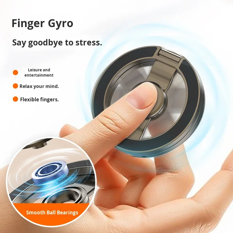 JILIAN Double-Sided Magnetic Metal Ring Holder Phone Stand Foldable Design Ultra-Thin Portable for for Compatible Desk/Car