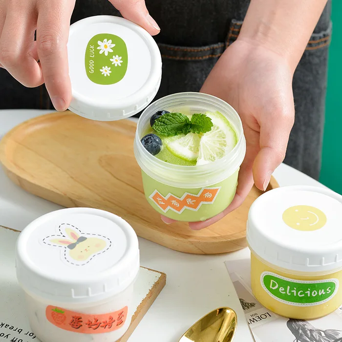 蓋付きプラスチック製デザートカップ 使い捨て容器 160/200/400/600ml