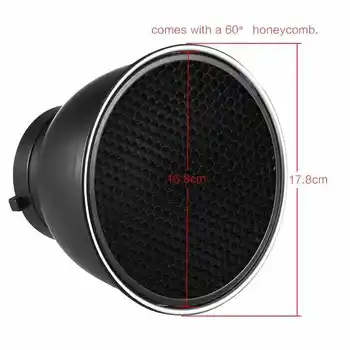 7inch Standard Reflector Diffuser Lamp Shade Dish 60 Degree Honeycomb Grid for Bowens Mount Studio Strobe Flash Light Speedlite detail image