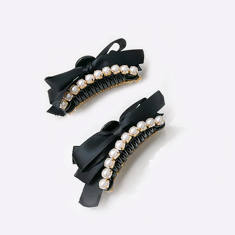 Girls Cute Pearl Black Bow Bang Clip French Retro Shark Hair Clip Fashion  Jewelry Hair Clips Claw - Buy Korean Sweet Butterfly Hair Claw,Ladies  Elegant Trendy Hair Clamps,Wholesale Shiny Female Back Head