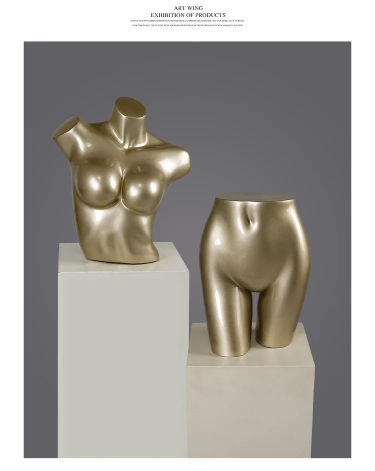 Full Body Gold Mannequin Realistic Female Underwear Lingerie Mannequin