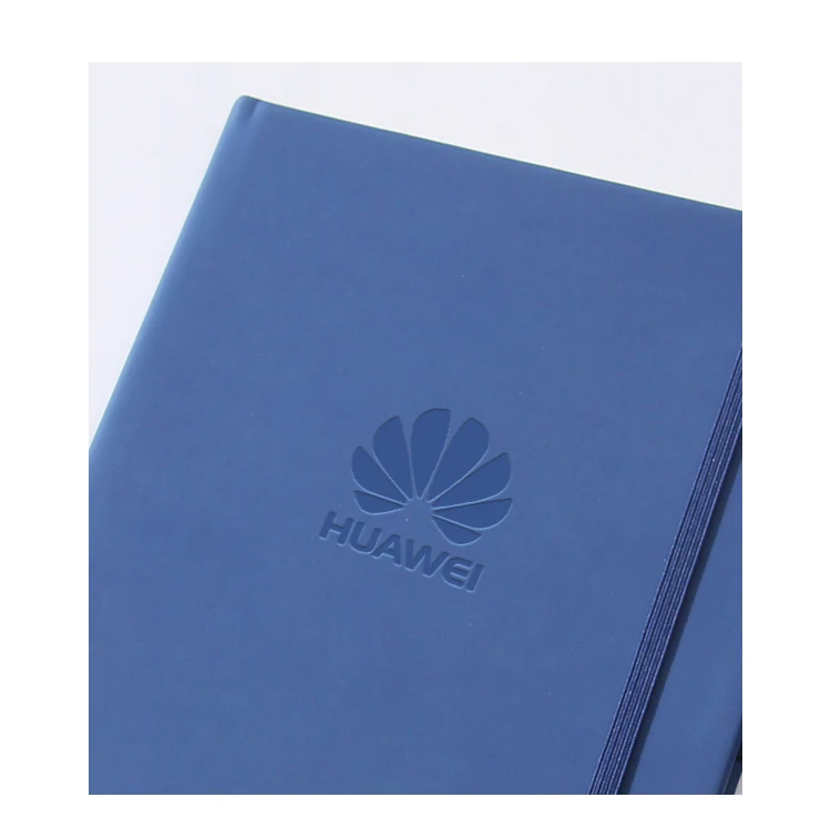 Custom logo Page Design Print PU Leather Notebook A5 Black Hard Cover 80 Sheets