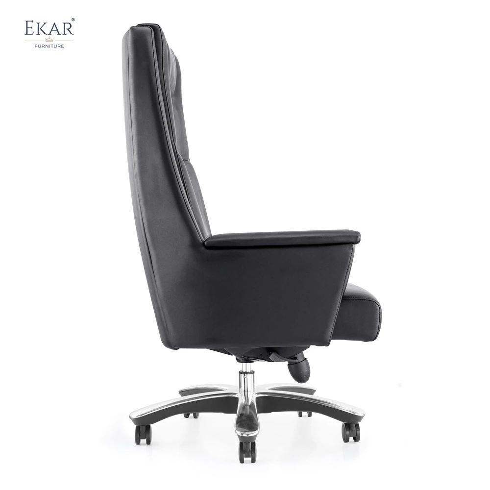 Premium Top-Grain Leather Office Chair with Padded Armrests  Ultimate Executive Comfort factory