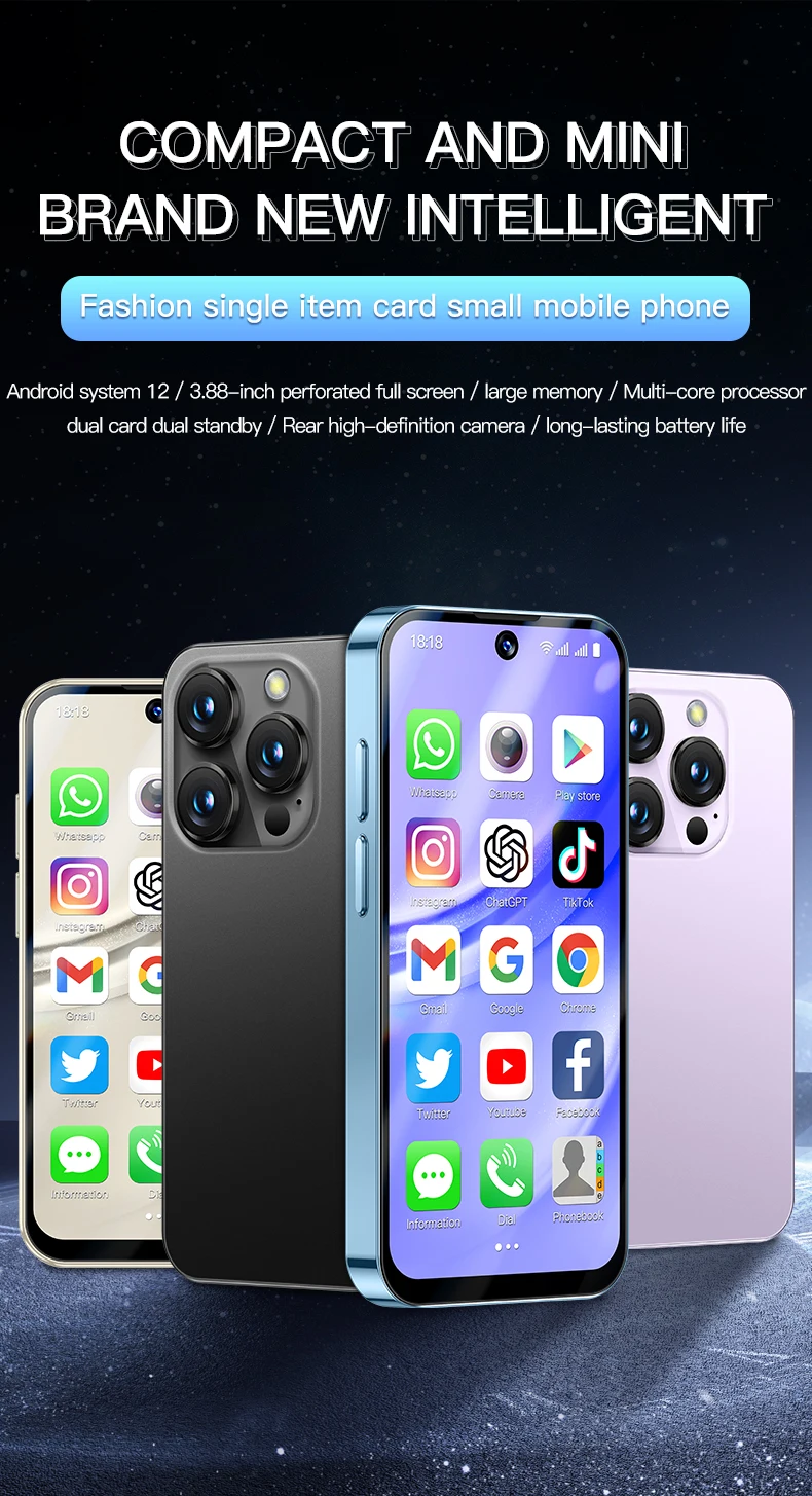 2025 XS19专业迷你手机3.88 “双sim卡3G + 32GB英语法语低价小尺寸美国4G法语西班牙语