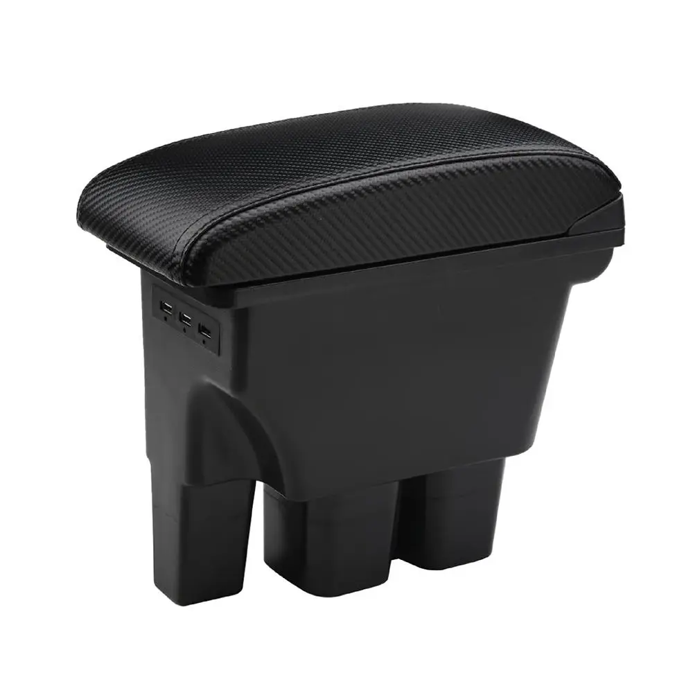 New Car Accessories Large Space Retractable Universal Car Armrest Box with Cup Holder USB Interface Charging