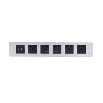 Recessed Power Strip with 2 USB  Flush Mount Power Outlet Built in Desktop Power Extension Cord Plug Conference Cabinet