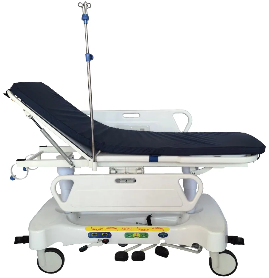 Width-Adaptive Commercial Durable Multi-Function Transfer Trolley with Hydraulic Lift & Collapsible Guardrails 6