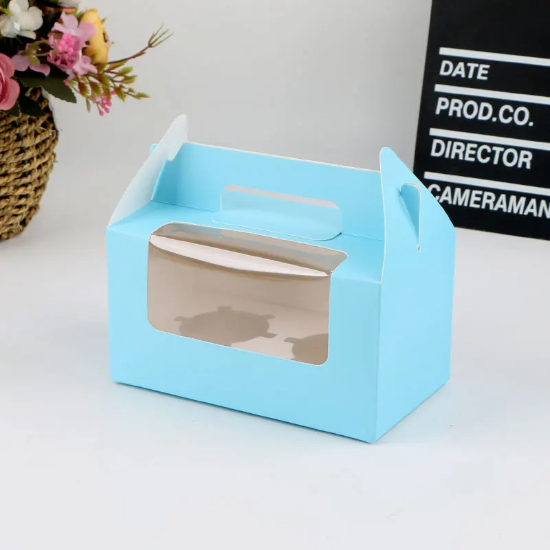 Custom Paper Handle Cake Box Multiple Color Logo Customized Eco Friendly High quality paper products factory