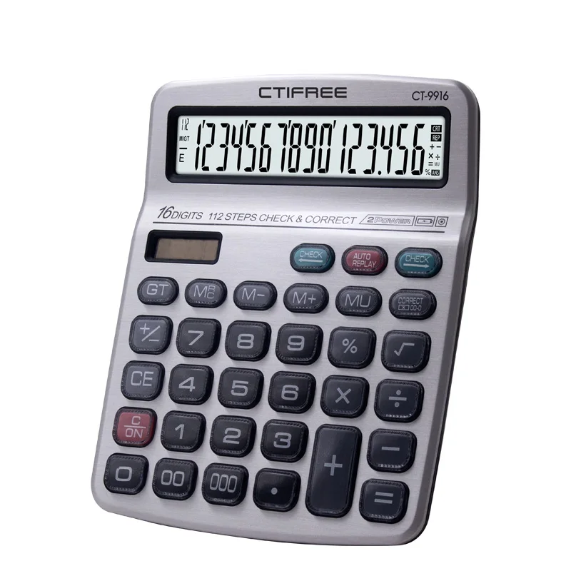 
 Ctifree индивидуальный логотип проверьте правильные с функцией 16 дюймовый калькулятор с хорошим видом CT-9916  