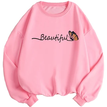 Women's hoodie print design durable fashion women's hoodie top sweatshirt top, garment manufacturers can customize top