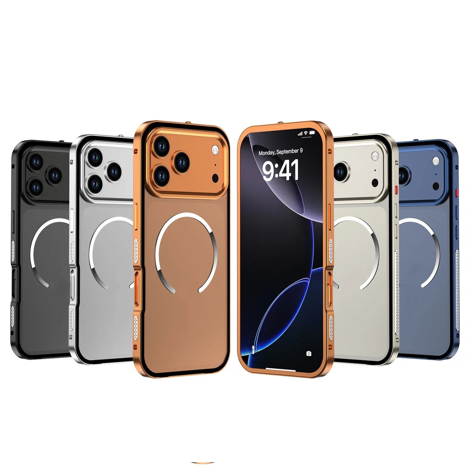 product laudtec high quality aluminum metal frame protective phone case hot selling accessories for iphone 17pro max mobile phone cover-2
