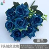 Coin touffeté 7 têtes velours rose DG bleu