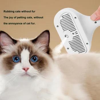 FishPrincess Spray Message Rechargeable Pet Hair Brush Pet Cat Combs Grooming Slicker Brush for Cat Dogs