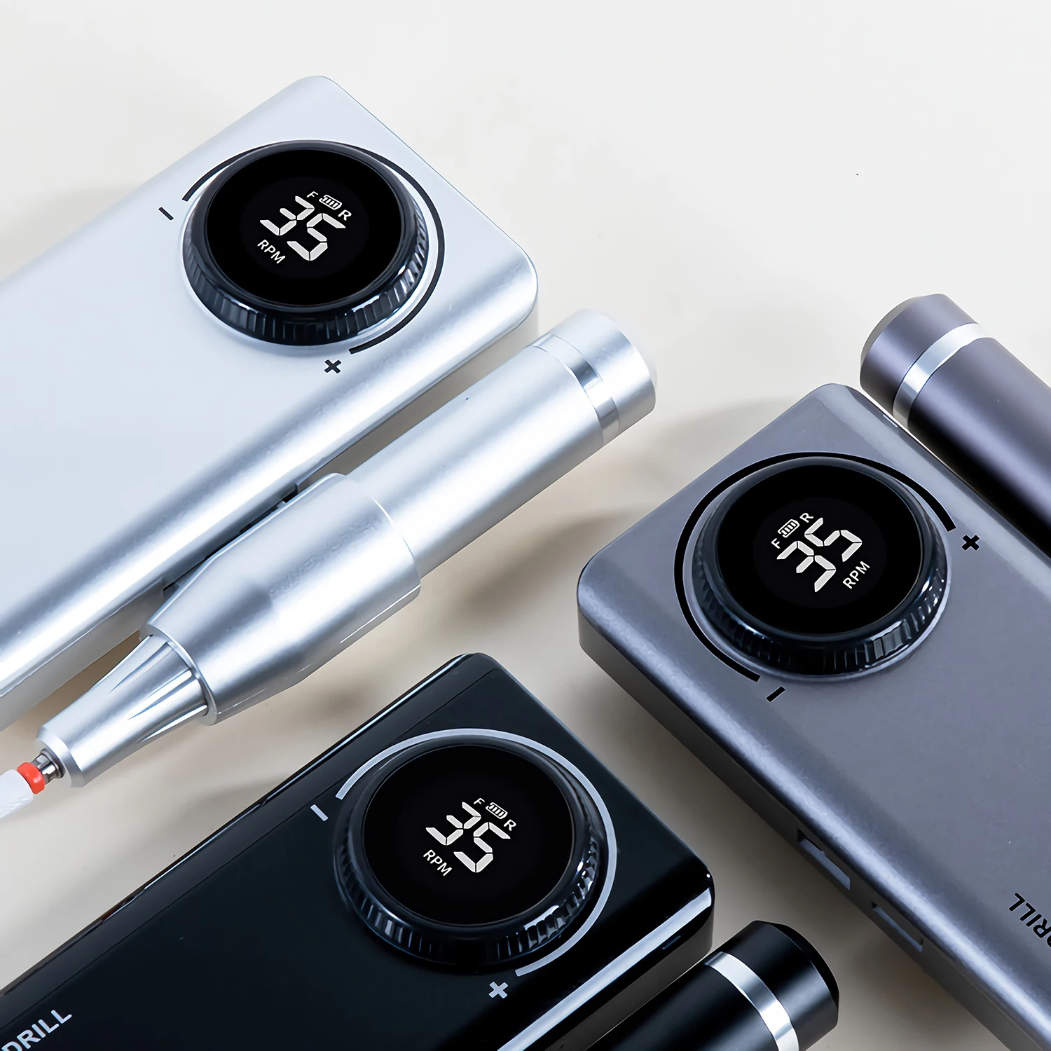 Перезаряжаемый Профессиональный портативный сильный 35000 об/мин ЖК-микромотор электрический сверлильный станок для ногтей Набор бит для ногтей