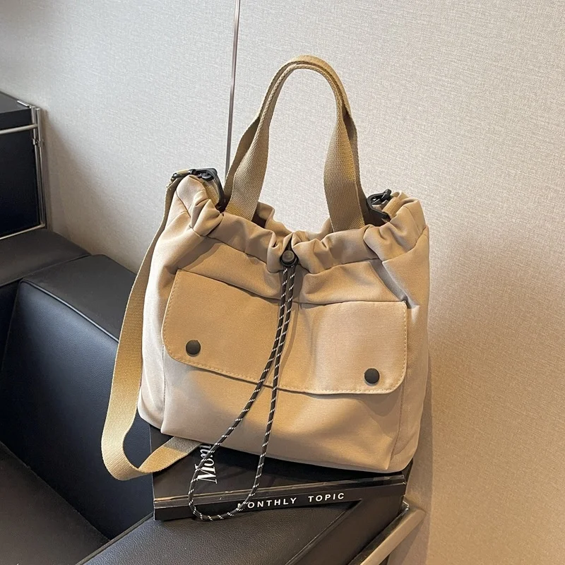 Winter 2026 New PU Medium Large Capacity Casual Artistic Forest Style String Single Shoulder Crossbody Simple Stylish Bag