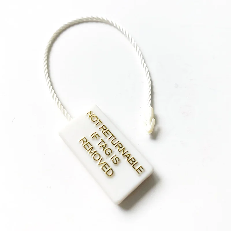 Customize Embossed Name Logo Authenticity Watch Shoes Lock Hang Tags Security String Seal Jewelry Plastic Sustainable Shoes HIP