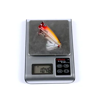 7.8cm 10.5g Fishing Hard Lure 7 Colors ABS Plastic Popper Lures Bionic Artificial Laser Baits Feather Hook Floating Bait – Popper – view 5