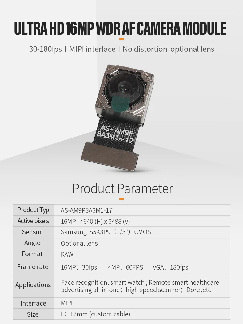 DGZX Ultra clear 16 megapixel S5K3P9 autofocus WDR wide dynamic smartphone tablet camera module插图