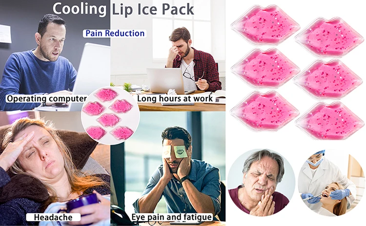custom small cool lips gel pad cold compress for lip surgery swelling lip coolers ice gel pack
