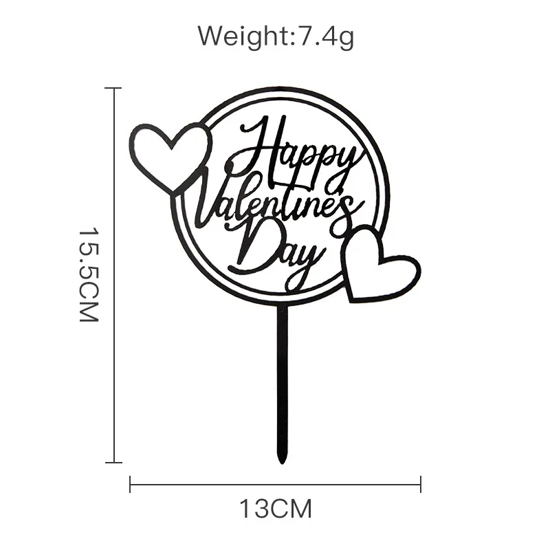 product valentines day  acrylic cake topper happy valentines day party cake decoration959-4