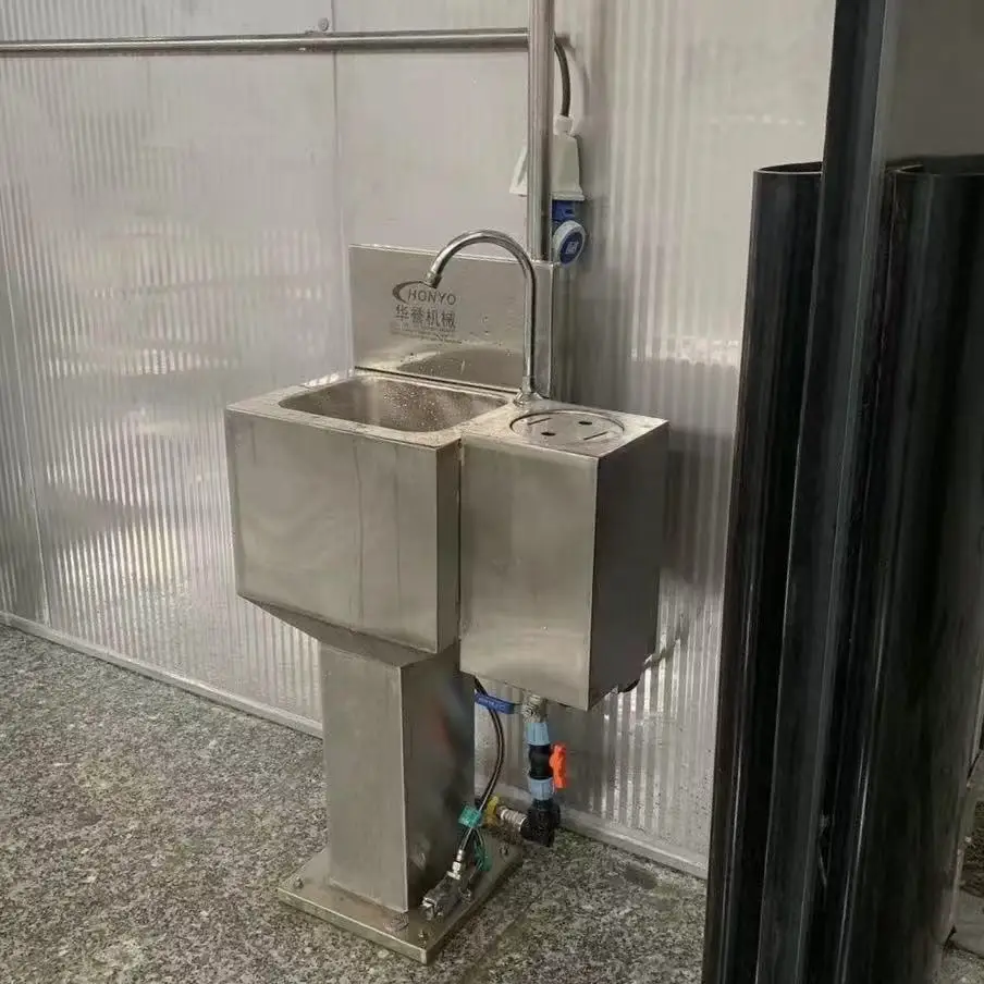Stainless steel knife sterilizer with hot water for food processing plant