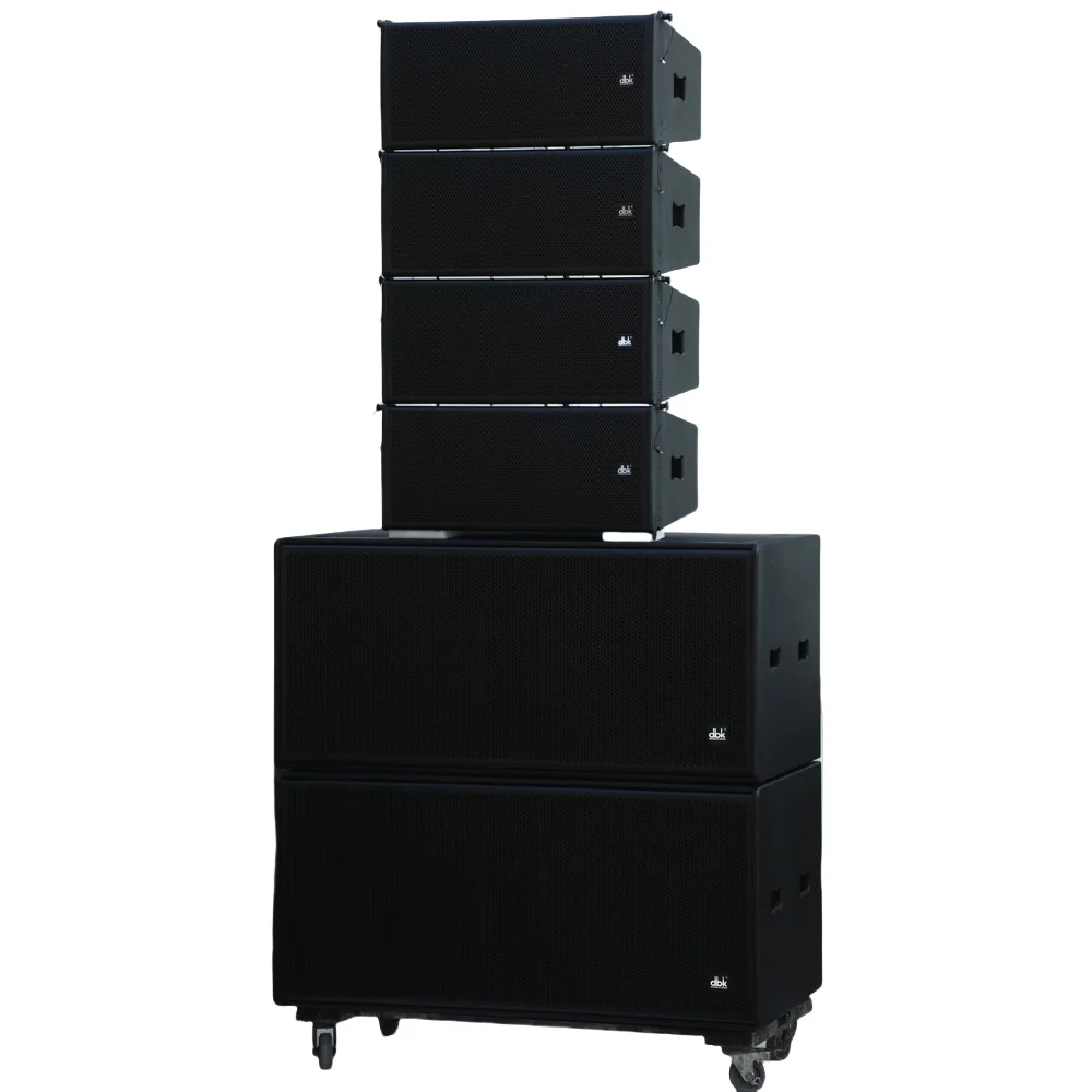 DBK Passive Full Range 10 Inch Line Array Speakers with 18 Inch Powered Subwoofer Audio Sound PA Speaker System for Church Event