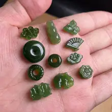 AAA Quality Natural Nephrite Donut/Chinese Knot/Lotus/Cloud/Flower/Butterfly/Elephant Hetain Jade Lucky Dark Green Jade Pendant