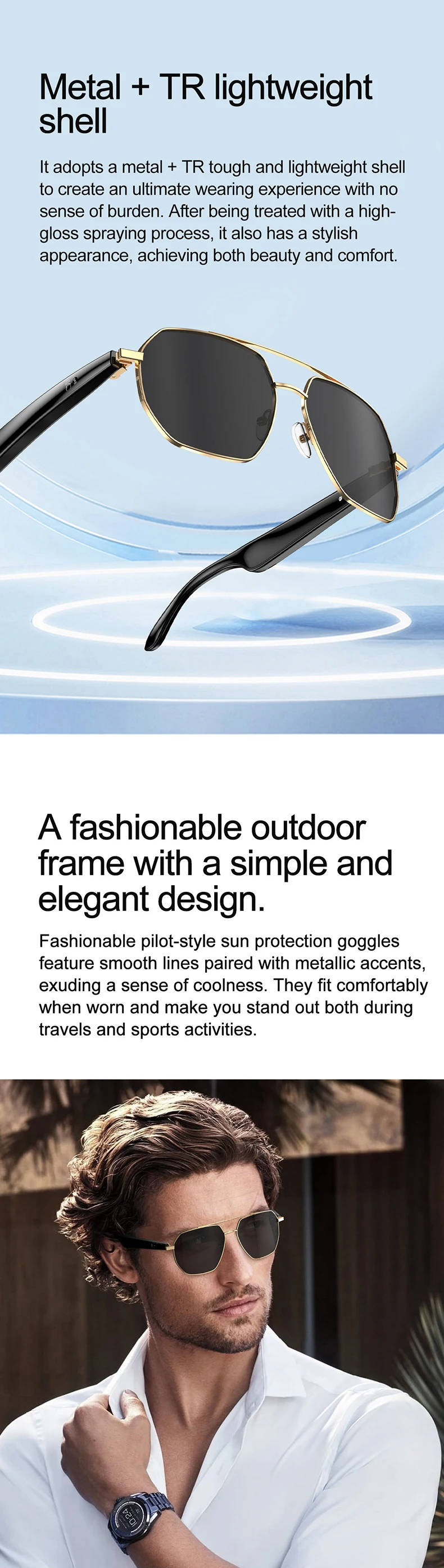 2025 W100c Outdoors Smart Glasses Wearable Headset With Chatgpt Real-time Translation Bt Speaker Waterproof Smart Sunglasses - Buy Smart Glasses With Ai smart Music Glasses waterproof Smart Sunglasses bt Speaker Glasses ai Glasses outdoor Sunglasses