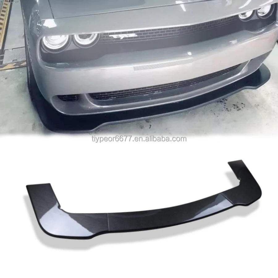 product tiypeor front bumper lip splitter for dodge challenger sxt srt hellcat 2012   2019 air dam chin splitter protector body kit 3pcs-4